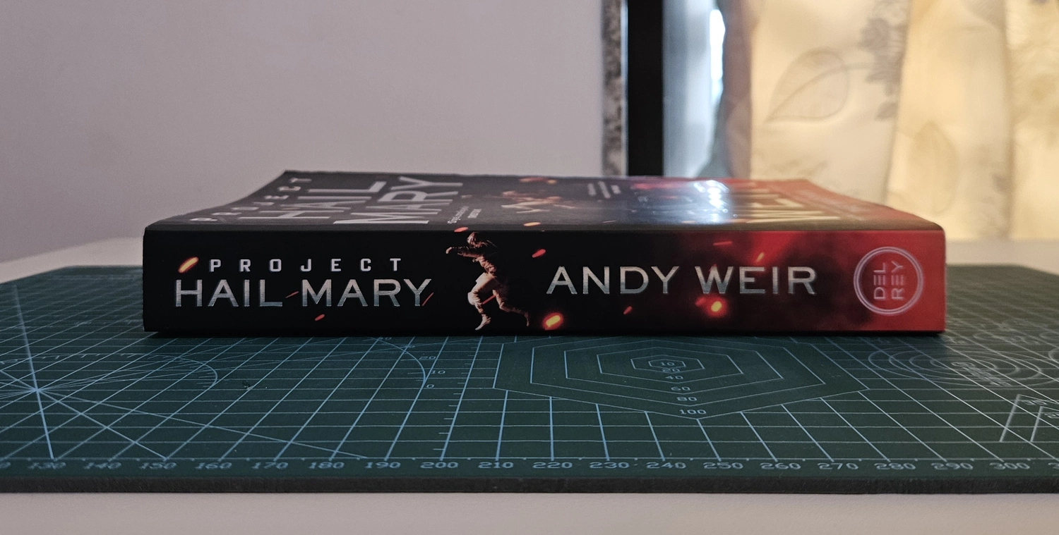 View from the spine of it (look how thick this thing is)