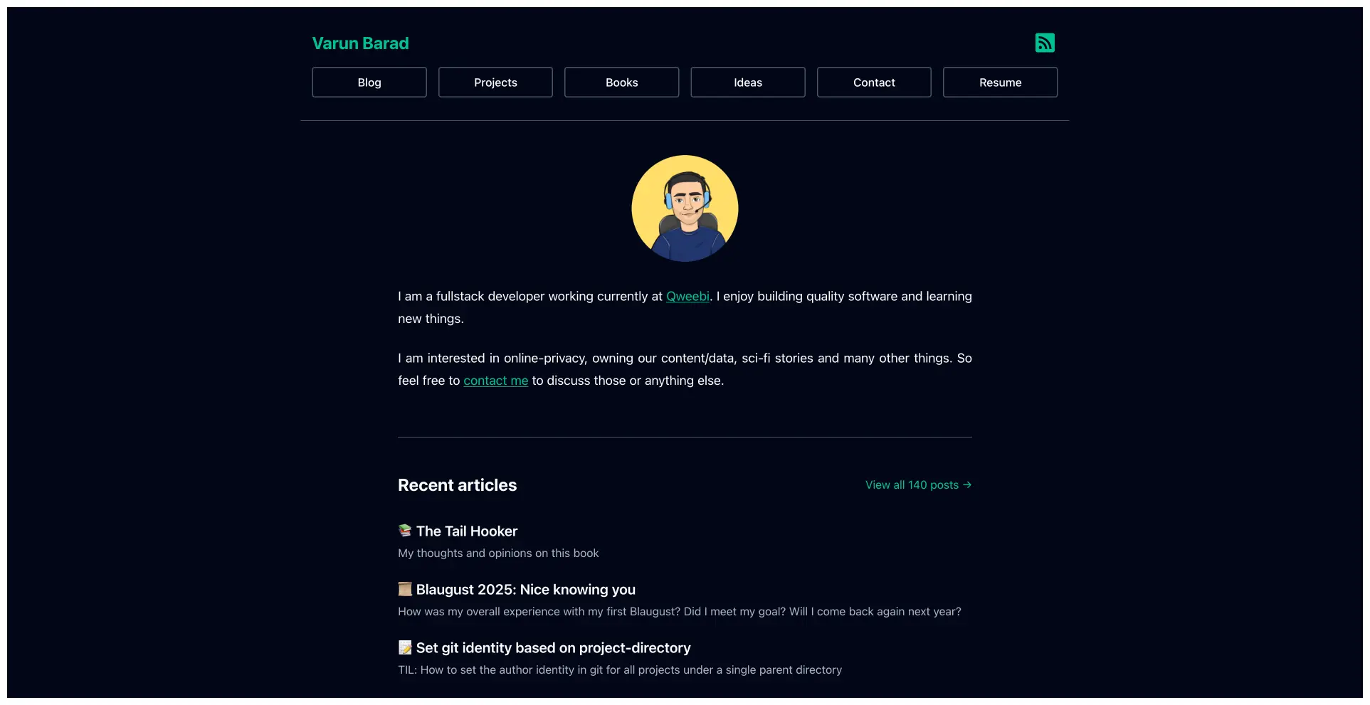 Homepage in the new design