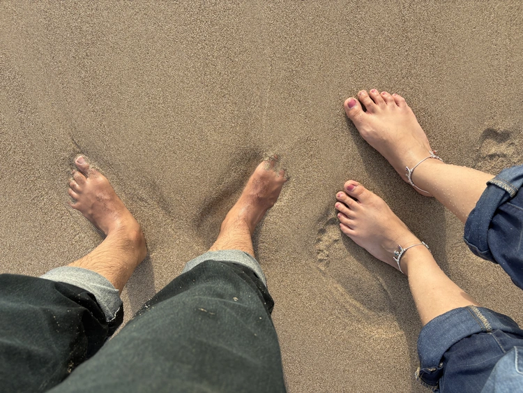 At the beach I was trying (and succeeded) to get my complete foot buried in the sand