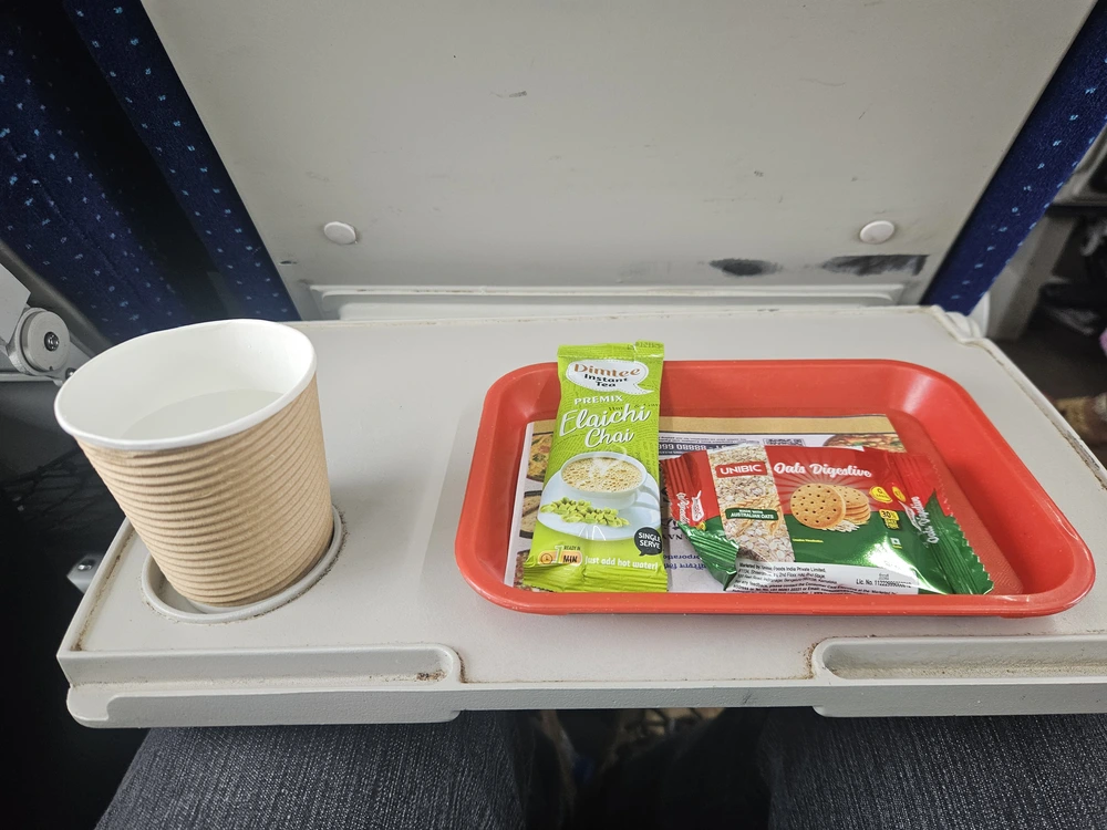 Complimentary snacks aboard the Vande Bharat Express